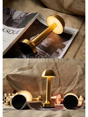 HBMB Store Lizbon 3 Işık Renkli Şarjlı Dim Edilebilir Masa Lambası Gold