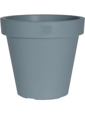 Esranın Dünyası Gri Renkli 40 cm Çapında Yuvarlak Plastik Saksı