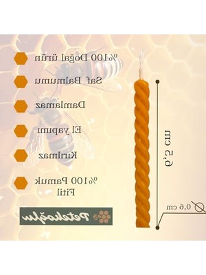 Esranın Dünyası Renkli Balmumu Mum Seti - Doğal Petek Pasta Partisi Için