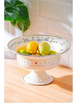 Empressco Emaye Ayaklı Meyvelik 28 Cm, Şık ve Dayanıklı Tasarım