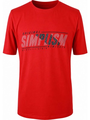Trender Simplism Baskı Süpreme Kırmızı Erkek T-Shirt 226-15