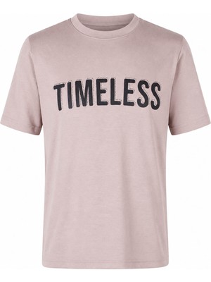 Trender 226-28 Timeless Baskı Modal Octavian Ekru Erkek T-Shirt 26YG08000023