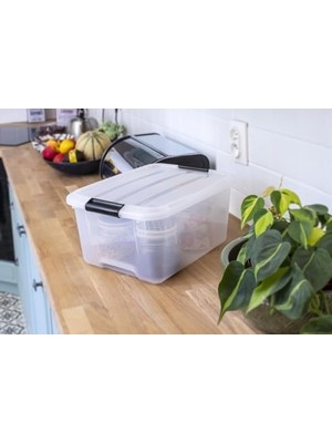 Larskas Şeffaf Kapaklı Plastik Saklama Kutuları, 15L, 6'lı Set