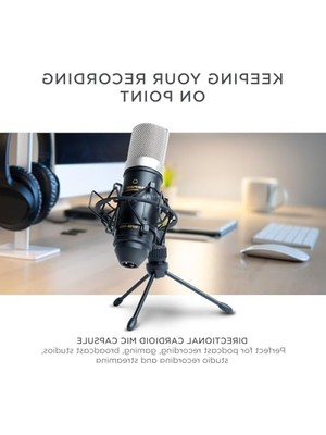 Larskas Kablolu Xlr Kondenser Mikrofon, Masa Standı ile