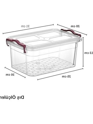 Larskas Şeffaf Plastik Saklama Kabı, 5 Litre Kapasite, Istiflenebilir