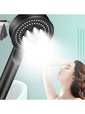 Larskas Siyah Turbo Fan Lite El Duşu - 5 Fonksiyonlu, Su Tasarruflu