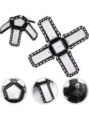 Ledx Ayarlanabilir Açılı 4 Kanatlı 108 Smd Ledli Galaxy Projektör Işığı 50W 5500 Lumen E27 32CM Çap