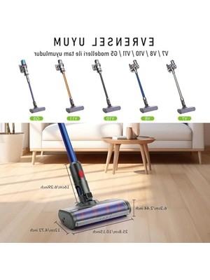 Larskas LED Işıklı Yumuşak Rulo Süpürge Başlığı, Uyumlu Modeller Için