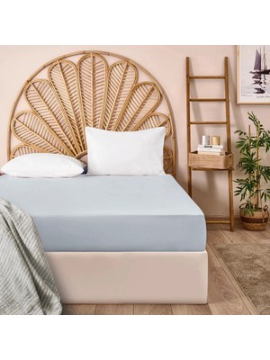 Matmel Soft Eco Tek Kişilik Lastikli Çarşaf - Mavi - 100X200 cm