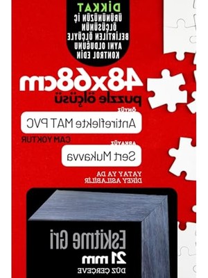 Larskas 21'lik Puzzle Poster Resim Çerçevesi - Pvcli, Eskitme Gri Renk Seçeneği