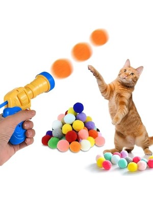 Larskas Interaktif Kedi Oyuncak Tabancası - Ekstra Peluş Toplarla