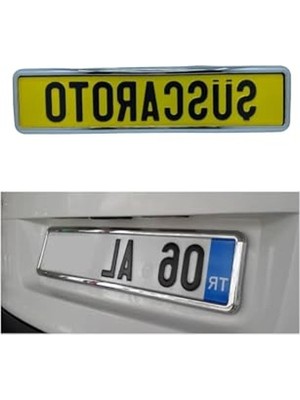 Larskas Esnek Araç Takmatik Plakalık, Krom Çerçeveli Oto Plaka Tutucu