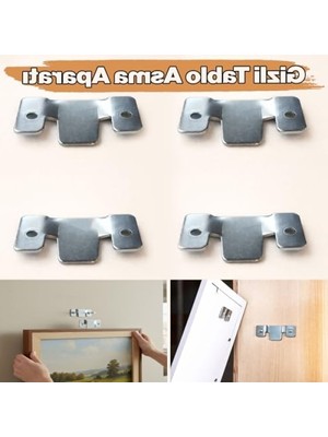 Larskas Metal Duvar Tipi Tablo Asma Askısı - Güçlü Taşıma Kapasitesi