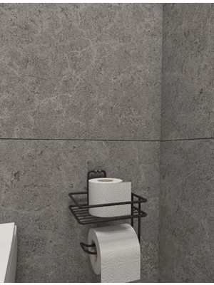 Larskas Mat Siyah Ahşap Banyo Rafı, Paslanmaya Dayanıklı Tasarım