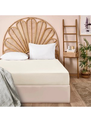 Matmel Soft Penye Tek Kişilik Lastikli Çarşaf - Bej - 100X200 cm