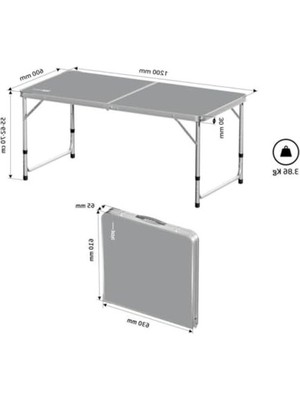 Larskas Katlanır Kamp Masası, 120 cm Boyutunda ve Kullanışlı Tasarım