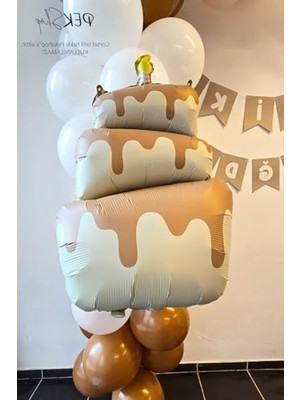 Larskas Retro Pasta Balon, 3 Katlı Mumlu Tasarım