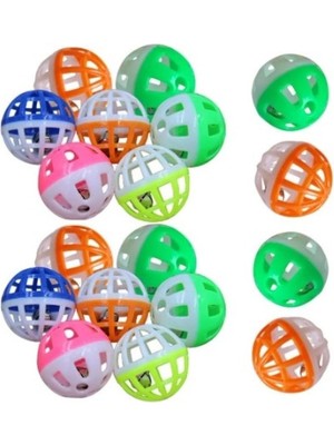 Larskas Evcil Hayvan Oyun Topu, 4 cm Çıngıraklı 40 Adet Eğlenceli Set