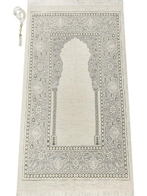 Karahanbey Ihvan Online Mihraplı Şönil Lüks Seccade - Gri Renk