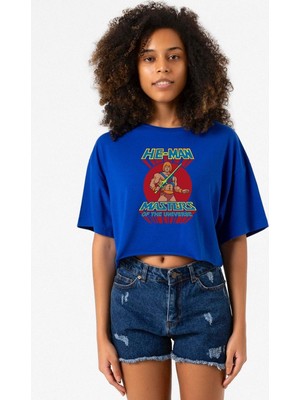 He Man Masters Of The Universe Mavi Kadın Crop Tshirt