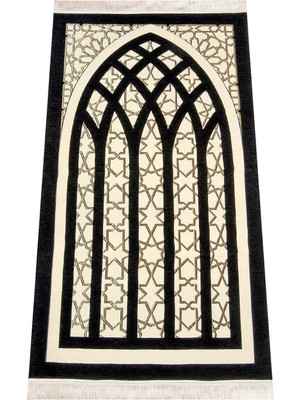 Karahanbey Ihvan Online Yıldız Desenli Şönil Seccade - Siyah