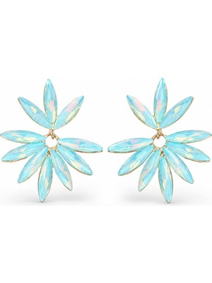 Serelya Buz Mavisi Renk Kristal Taşlı Lotus Model Kadın Küpe
