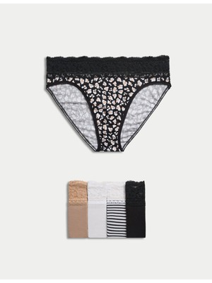 Marks & Spencer 5'li Cotton Lycra® High Leg Külot Seti