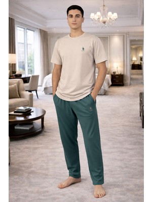 Polo Republica & CO Polo Republica Bsisiklet Yaka Kısa Kollu Erkek Pijama Takım 3431