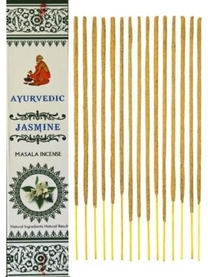 Larskas Ayurvedic Doğal Çubuk Tütsüler || 20 Farklı Aroma ve Koku || Palo Santo, Whıte Sage (Adaçayı), Nag Champa, Sandal, Lavanta, Yoga,.. (Jasmin (Yasemin))