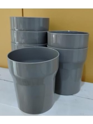 Larskas 6 Adet Kamp Piknik Bardağı Sert Plastik Gri Piknik Bardağı, GÜLSO20251840
