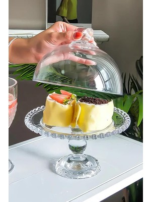 Empressco Şık Cam Ayaklı Kek ve Pasta Fanusu, Sunum ve Servis Için Ideal
