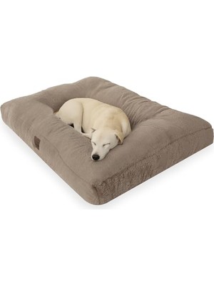 Larskas Jungolica Max Köpek Yatağı Vizon - Ultra Yumuşak Peluş Kumaş, Nefes Alabilen Hava Dolaşımı, Sakinleştirici Konfor, Kaydırmaz Taban Kedi ve Köpek Minderi (Medium)