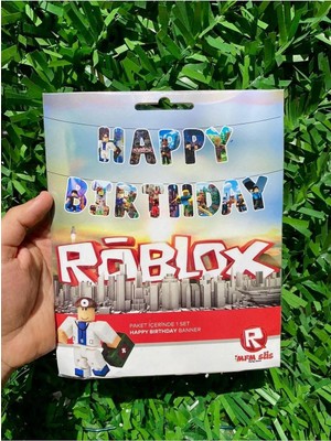 Karahanbey Mfm Roblox Temalı Happy Birthday Banner Yazı