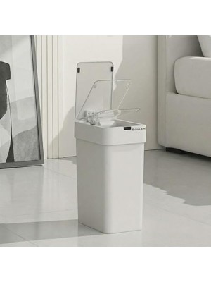 Larskas Otomatik Hareket Sensörlü Çöp Kovası, Banyo Çöp Kovası, Çocuk Odası Çöp Sepeti, Çöp Kutusu, (2 Adet 1.5 V Aa Pil, Piller Pakete Dahil Değildir) 9 Litre - 15X22X32 cm