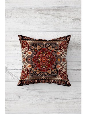 Karahanbey Pelangi Retro Etnik Çift Tarafı Baskılı Gizli Fermuarlı Yastık Kılıfı Kırlent Koltuk Yastık Kılıfı,