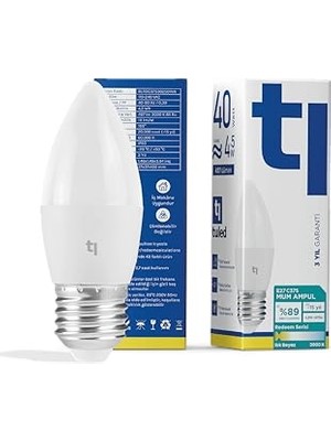 Larskas Redeem C37S E27 Mum Ampul, Titreşimsiz, Göz Konforu, 497 Lümen, Ilık Beyaz, 3000 Kelvin          [enerji Sınıfı E]
