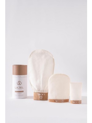 Lajel 3'lü Set Duş Kesesi, Peeling Eldiveni, Yüz KESESI%100 Floş Normal,orta,hassas Ciltler