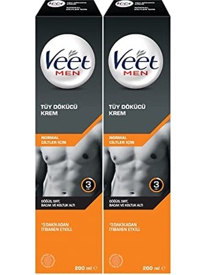 Larskas Veet Men Tüy Dökücü Krem Erkeklere Özel, (2 x 200 Ml)
