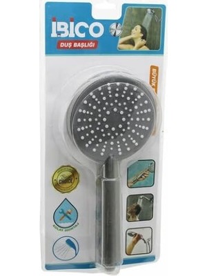 Larskas Premium Duş Başlığı, Yuvarlak 11CM, Kademeli Vakumlu, Krom-Gri Gövde, Beyaz-Gri Zemin, 14CM Saplı, Büyük Boy