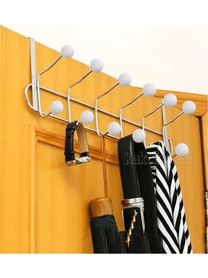 Larskas 12 Kancalı Kalın Kapılarla Uyumlu Metal Kapı Arkası Askılık Gri, 7480000717808