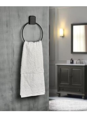 Larskas Paslanmaz Çelik Yapışkanlı Yuvarlak Havluluk | Delmeden Montaj | Banyo, Mutfak, Lavabo Kullanımı