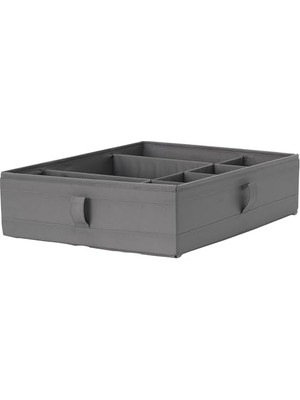 Larskas Çekmece Içi Bölmeli Kutu, Koyu Gri Renk 44X34X11 cm Takı-Kemer-Aksesuar Düzenleyici Organizer