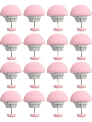 Larskas Promosyonca Yorgan Sabitleyici, Mantar Şekilli Kumaş Pimi, Plastik Yatak Örtüsü Tutacağı Klipsleri, 16 Adet (Pembe)