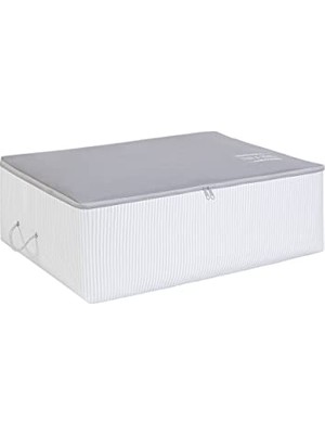 Larskas Ocean Home Textile Büyük Boy Gri Çizgili Stuff & Things Baza Altı Hurç 62 x 46 x 22 cm