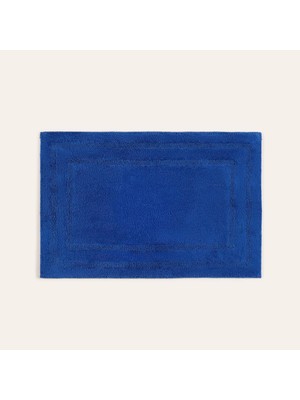 Karahanbey Solıd Çift Taraflı PAMUK%100 Pamuk Banyo Paspası 40X60 cm Koyu Mavi