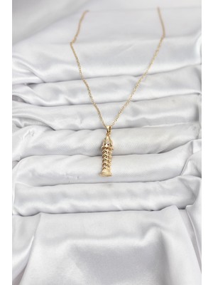 Fantastik Store 316L Çelik Zincir Gold Renk Balık Model Zirkon Taşlı Kadın Kolye - Lisinya