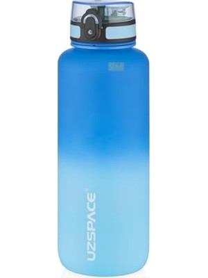 Larskas Uzspace 1500ML Çift Renkli Sızdırmaz Bpa Içermez Kilitlenebilir Kapaklı Motivasyonel Tritan Su Matarası (Lacivert-Açık Mavi)
