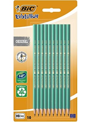 Larskas Bıc Evolution Kurşun Kalem, 10'lu Blister, Kıymık Oluşturmaz, Çiğnemeye Karşı Dayanıklı, Kolay Açılır