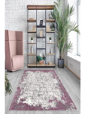 Karahanbey Pelangi Mor Batik Desen Renk Geçişli Yıkanabilir Kaymaz Taban Leke Tutmaz Modern Salon Halısı ve Yo