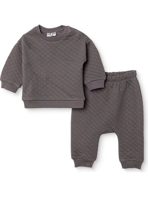 Hellobaby Unisex Sweatshirt-Alt Çıtçıtlı Bisiklet Yaka Long Sleeve Patiksiz